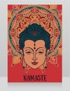 Poster with Buddha head and beautiful mandala