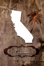 Poster California state map outline Royalty Free Stock Photo