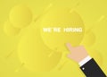 Poster career hiring. Yellow bubble background. Vector