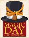 Chained Hat Commemorating Escapist Tricks in Magic Day, Vector Illustration Royalty Free Stock Photo