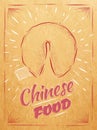 Poster Chinese food fortune cookies kraft Royalty Free Stock Photo