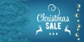 Poster with christmas sale banner faith for wallpaper design. Light blue background. Sale discount offer. Isolated