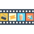 Poster cinema festival strip film icons movie Royalty Free Stock Photo