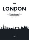 Poster city skyline London, Flat style vector illustration