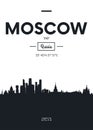 Poster city skyline Moscow, Flat style vector illustration Royalty Free Stock Photo