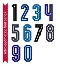 Poster classic style acute-angled numbers. Vector numeration