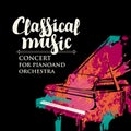 Poster of classical music concert with grand piano