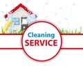 Poster clean house. Banner for advertising service cleaning.