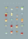 Poster cocktails flat grayish blue Royalty Free Stock Photo