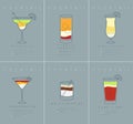 Poster cocktails Margarita grayish blue Royalty Free Stock Photo