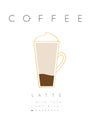 Poster coffee latte white