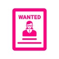 Poster, colorful wanted person icon