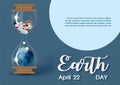 Earth day poster campaign in paper cut and vector design Royalty Free Stock Photo