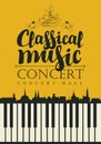 Poster for concert classical music with piano keys Royalty Free Stock Photo