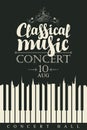 Poster for concert classical music with piano keys Royalty Free Stock Photo