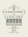 Poster for concert classical music with piano keys Royalty Free Stock Photo
