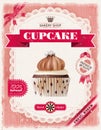 Poster of confectionery bakery with cupcakes