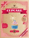 Poster of confectionery bakery with cupcakes