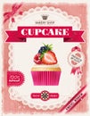 Poster of confectionery bakery with cupcakes