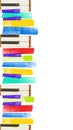 Poster. Contemporary art collage. Abstract colorful piano keys in vertical layout, creating vibrant and artistic