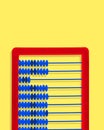 Poster. Contemporary art collage. Modern creative artwork. colorful hand-abacus against yellow background.