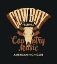 Poster for a country music festival for cowboy club restaurant