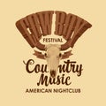 Poster for a country music festival for cowboy club restaurant