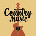 Country music poster with an electric guitar Royalty Free Stock Photo