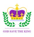 Poster with crown and inscription God Save the King