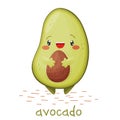 Poster with cute avocado