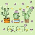 poster with cute cacti