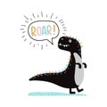 Poster of cute dino in scandinavian style