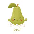 Poster with cute pear