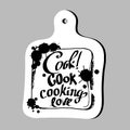 Poster cutting board lettering lets cook something yummy.