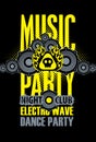 Poster for dance music party with audio speaker Royalty Free Stock Photo