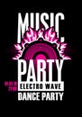 Poster for dance music party with audio speaker Royalty Free Stock Photo