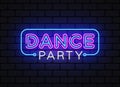 Poster Dance Party for fashion lifestyle design. Light blue background. Banner design. Vector design