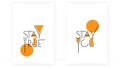 Stay true, stay you, vector. Scandinavian minimalist art design. Two pieces poster design. Wall art, art design, artwork