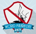 Poster with Dead Mosquito for Malaria Day, Vector Illustration