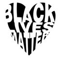 Poster design on Black Lives Matter in heart shaped word cloud typography design style Royalty Free Stock Photo