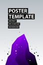 Poster design with dark violet crystal in modern minimalism style Royalty Free Stock Photo