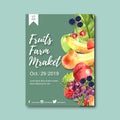 Poster design with Fruits-theme, creative various fruits vector illustration template