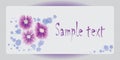 Poster design with purple flowers. Vector image