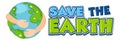 Poster design with save the earth typography logo