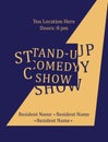 Poster design for a stand-up comedy show. Flyer and advertisement.
