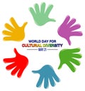 Poster design for world day cultural diversity Royalty Free Stock Photo