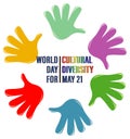 Poster design for world day cultural diversity Royalty Free Stock Photo