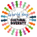 Poster design for world day cultural diversity Royalty Free Stock Photo