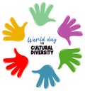 Poster design for world day cultural diversity Royalty Free Stock Photo