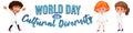 Poster design for world day cultural diversity with kids Royalty Free Stock Photo